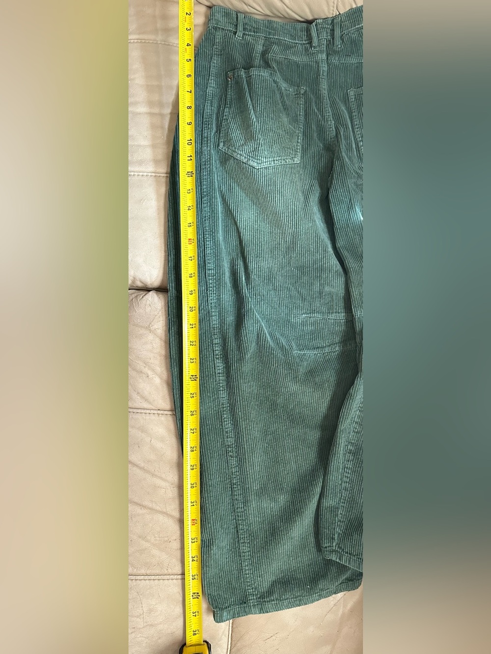 We The Free Good Luck Mid Rise Barrel Cord Jeans in Cypress - Picture 8 of 9